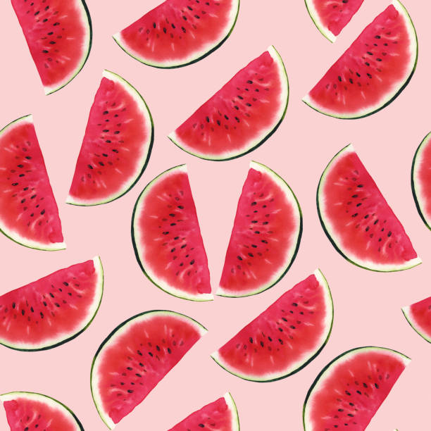 istock Watermelons seamless pattern, hand drawn watercolor illustration isolated on pink background. For design of summer postcards, greeting cards, invitations, textiles, prints, background, packaging. 2155064696