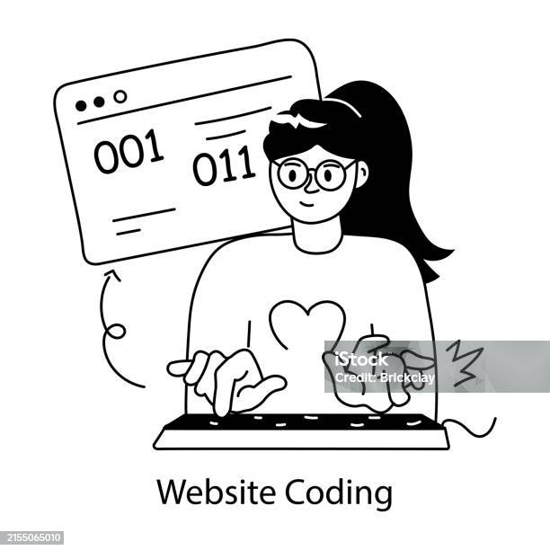 Website Coding Stock Illustration - Download Image Now - Computer ...