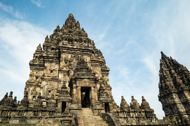 Prambanan temple complex in Yogyakarta, Indonesia. Prambanan is a 9th-century Hindu temple compound, and a UNESCO World Heritage Site