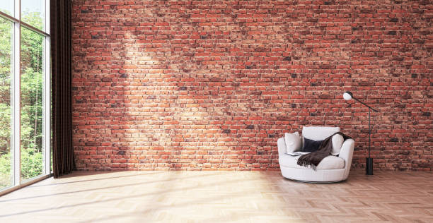 istock Large luxury modern bright interiors Living room mockup illustration 3D rendering image 2155069963