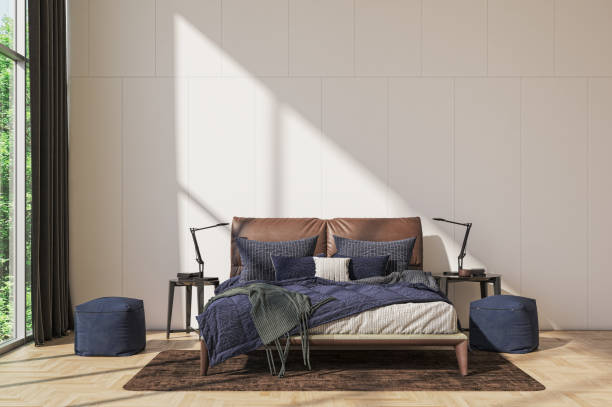 istock Large luxury modern bright interiors Living room mockup illustration 3D rendering image 2155070049