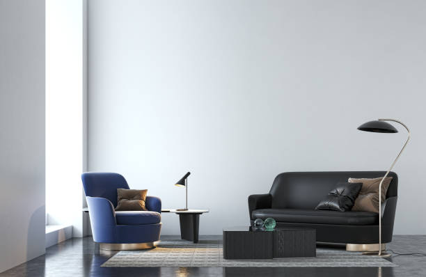 istock Large luxury modern bright interiors Living room mockup illustration 3D rendering image 2155073253