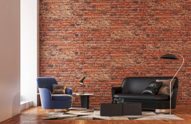 istock Large luxury modern bright interiors Living room mockup illustration 3D rendering image 2155073285
