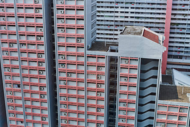 Public housing blocks developed by Housing & Development Board (HDB) in Bugis. Singapore.