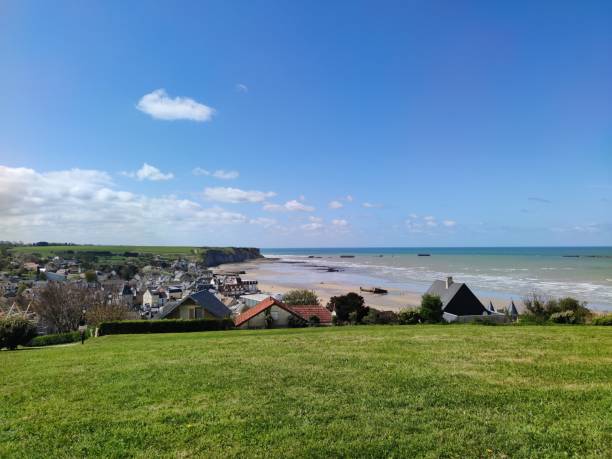 istock View over Arromanches, travel in Normandy, France 2155080495