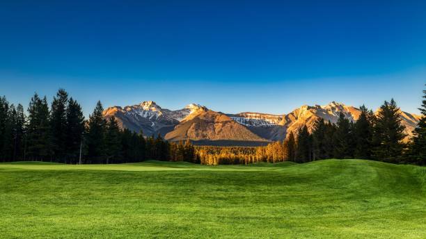 istock Banff Alberta Canada Golf Course With Mountains in the Background 2155080641