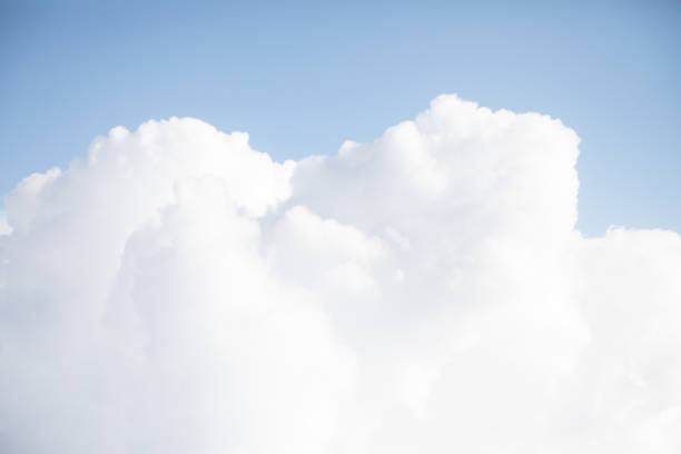 textured pattern of clouds in the stratosphere, visible from an airplane window