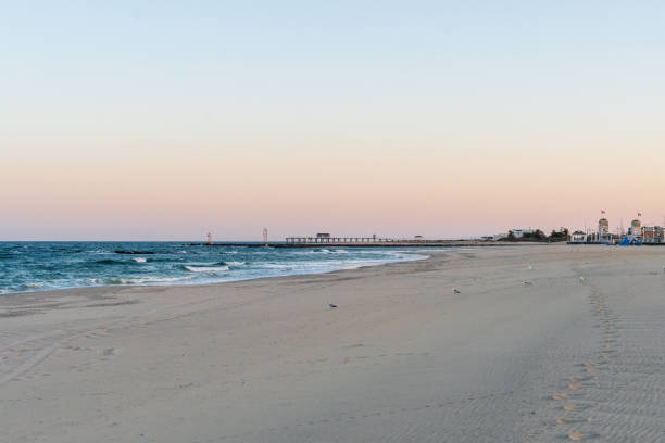 Avon by the Sea, New Jersey - Sunrise on the Beach looking south at Belmar