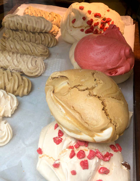 istock Paris, France: Pretty Meringues in Bakery Window Close-Up 2155088869
