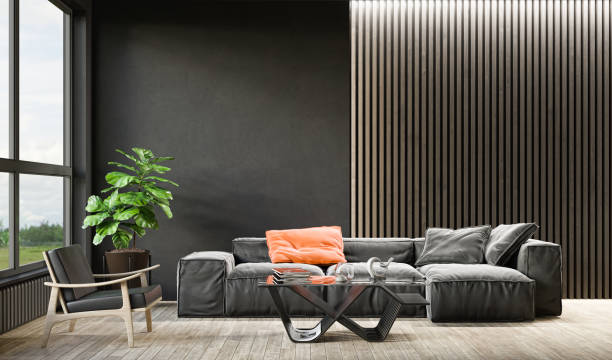 istock Large luxury modern bright interiors Living room mockup illustration 3D rendering image 2155091035