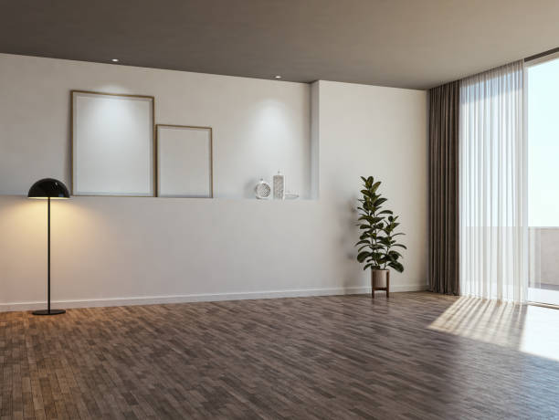 istock Large luxury modern bright interiors Living room mockup illustration 3D rendering image 2155091079