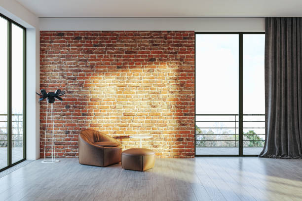 istock Large luxury modern bright interiors Living room mockup illustration 3D rendering image 2155091106
