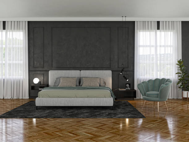 istock Large luxury modern bright interiors Living room mockup illustration 3D rendering image 2155092637