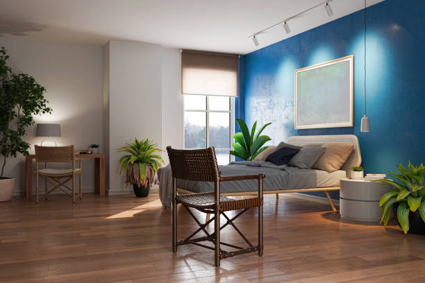 istock Large luxury modern bright interiors Living room mockup illustration 3D rendering image 2155092677