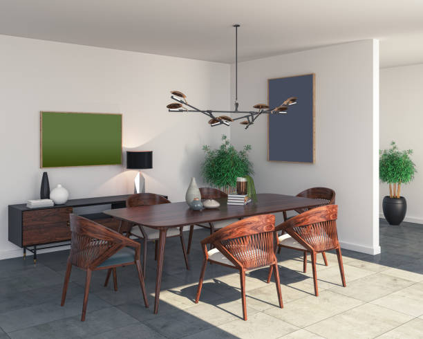 istock Large luxury modern bright interiors Living room mockup illustration 3D rendering image 2155092834