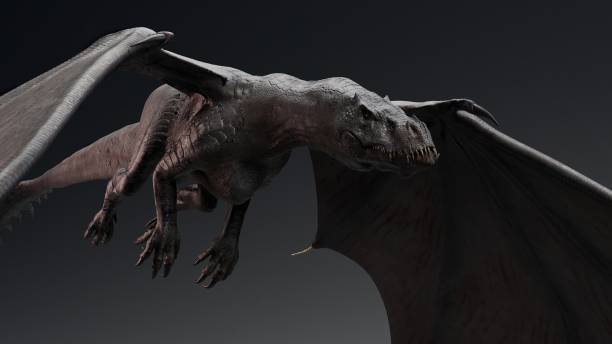 istock Iron Fire Dragon Realistic Model of background, 3d rendering 2155094844
