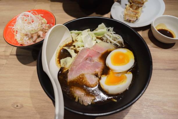 istock Japanese ramen noodle with boiled-egg and sliced pork 2155096875