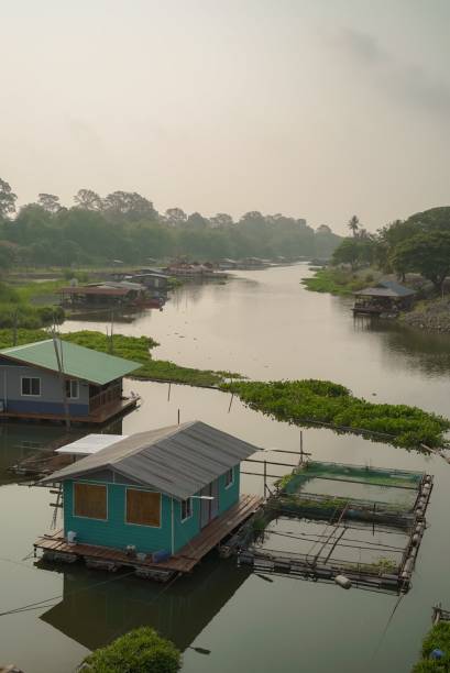 istock House on a raft by the river 2155098920