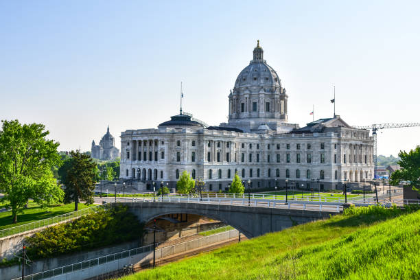 Minnesota, MN, USA - June 8, 2022: The huge outside preserve grounds of Minnesota State Capitol