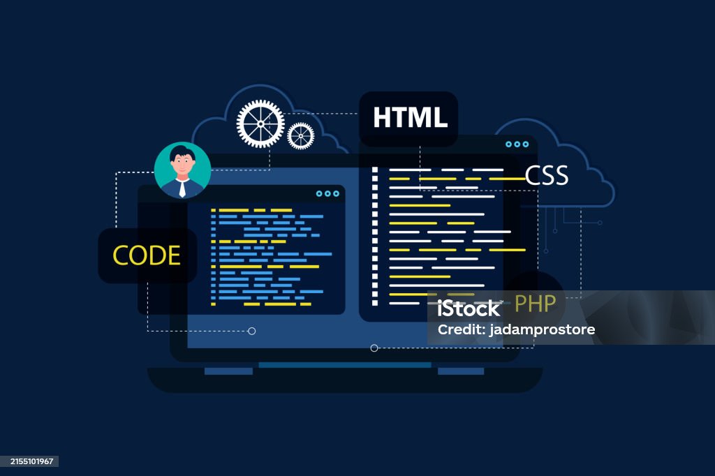 Software Web Development Programming Concept Abstract Programming ...