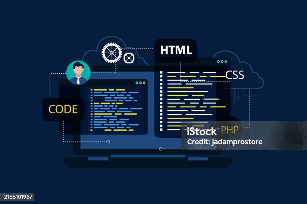 Software Web Development Programming Concept Abstract Programming ...