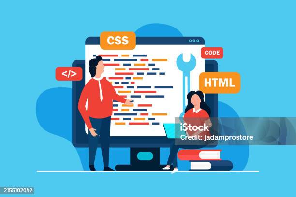 Web Development And Website Programming Coding Vector Concep Stock ...