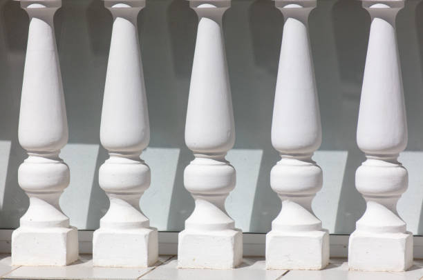 istock White concrete columns on the fence 2155107140