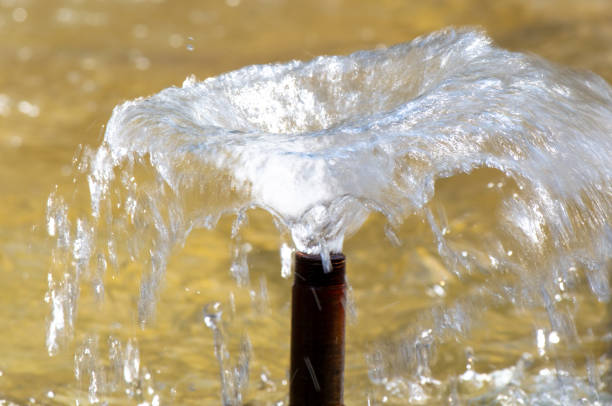 Splashes of water from a fountain as an abstract background.