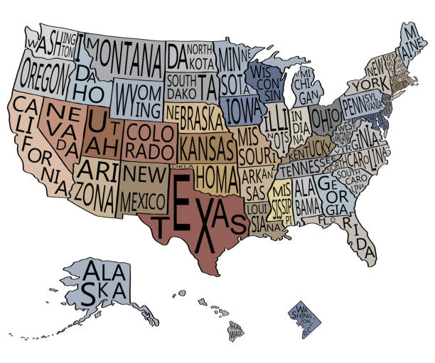 istock United States of America map with state's name doodle freehand drawing. 2155108301