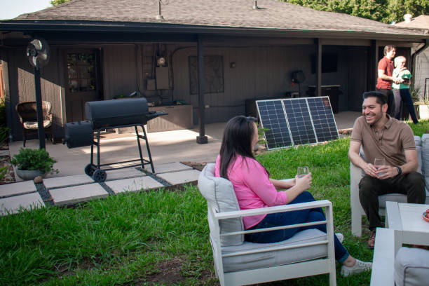 istock Sustainable house husband and wife sit and talk 2155108635