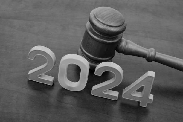istock Judge gavel and numbers 2024. 2155114232