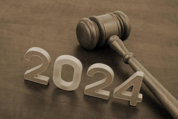 istock Judge gavel and numbers 2024. 2155114249