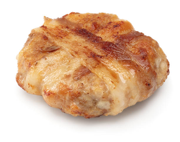 istock grilled burger meat with bacon isolated on white background. clipping path 2155114390