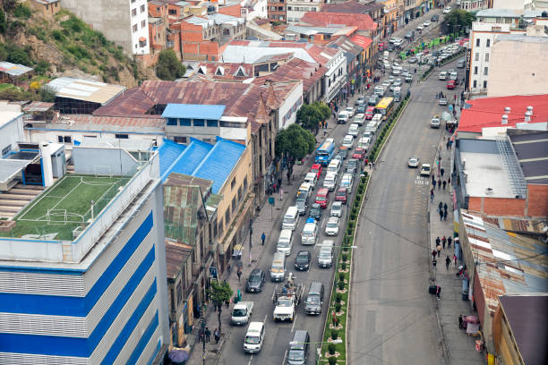 istock Traffic in La Paz, Aerial View, Bolivia 2155124744