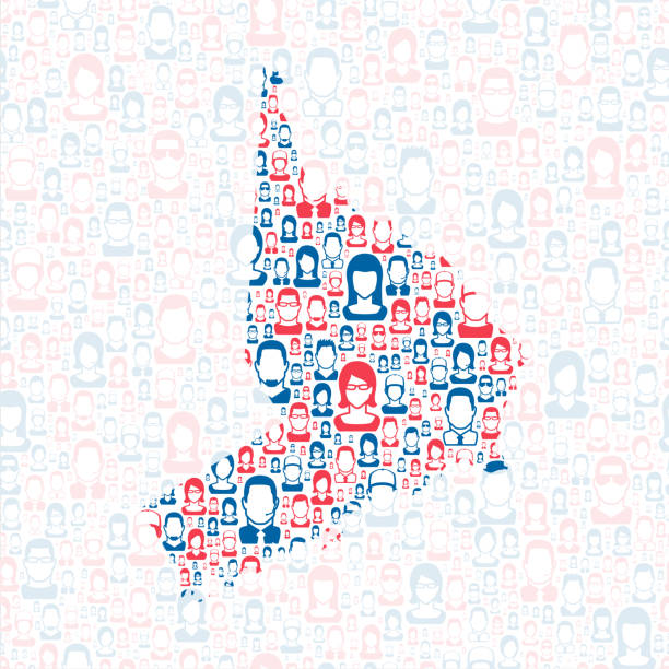 Fairfield County, Connecticut. Map with blue and red People Map of Fairfield County - Connecticut, with a large group of people. The faces are blue and red and represent patriots. The color blue for the Democratic Party and the color red for the Republican Party. Conceptual creative map, can symbolize the unity, cooperation, teamwork, patriotism... Vector Illustration (EPS file, well layered and grouped). Easy to edit, manipulate, resize or colorize. Vector and Jpeg file of different sizes. connecticut stock illustrations