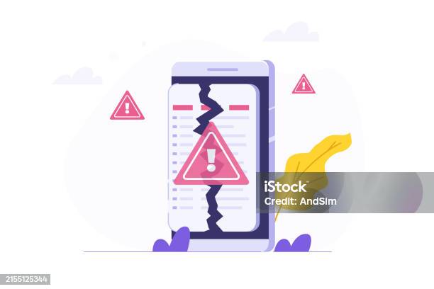 Program Crashes Software Errors Warning System Notification Vector ...