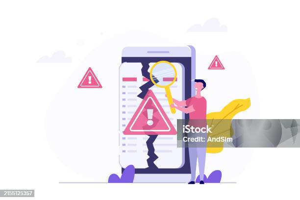 Program Crashes Software Errors Warning System Notification Vector ...