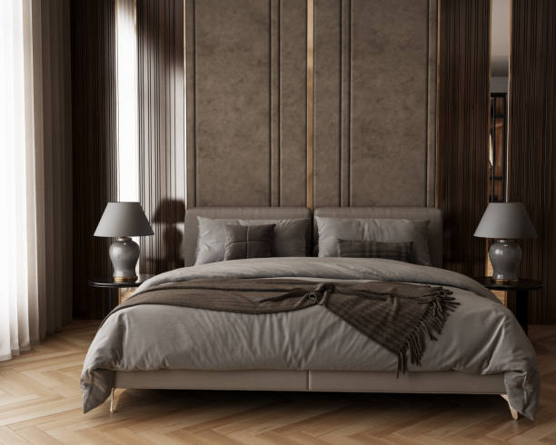 istock 3D rendering of an elegant bedroom 2155126625