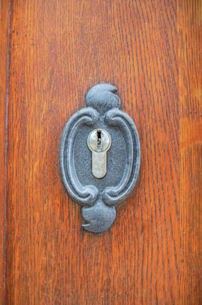 istock keyhole on a wooden door, 2155131068