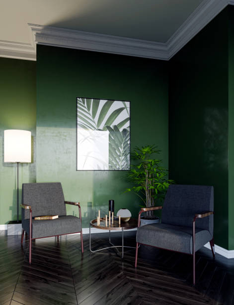 istock Large luxury modern bright interiors Living room mockup illustration 3D rendering image 2155132708