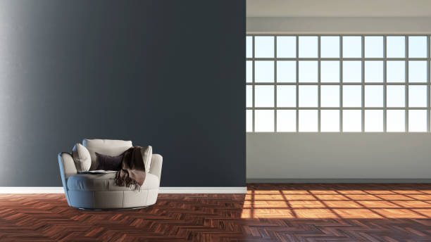 istock Large luxury modern bright interiors Living room mockup illustration 3D rendering image 2155132815