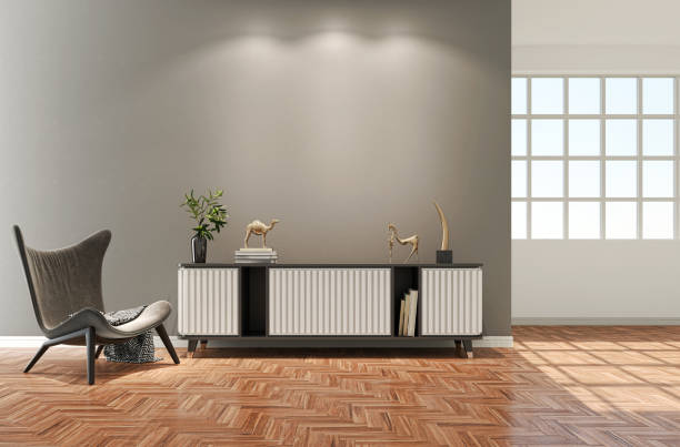 istock Large luxury modern bright interiors Living room mockup illustration 3D rendering image 2155132823