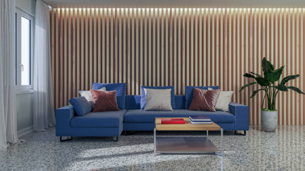 istock Large luxury modern bright interiors Living room mockup illustration 3D rendering image 2155133377