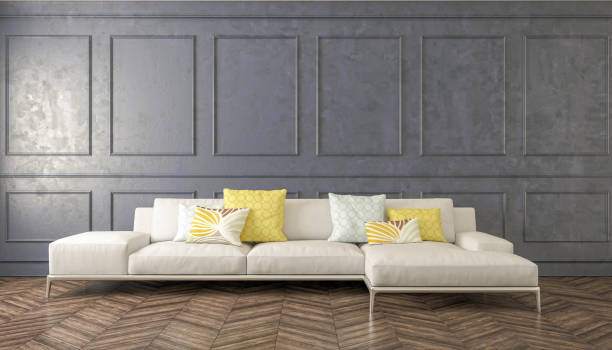 istock Large luxury modern bright interiors Living room mockup illustration 3D rendering image 2155133380