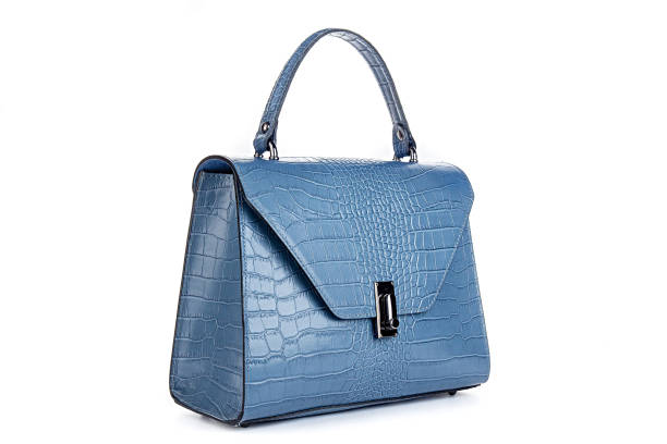 istock Blue fashion purse handbag on white background isolated 2155133530