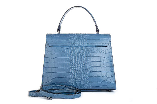 istock Blue fashion purse handbag on white background isolated 2155133556