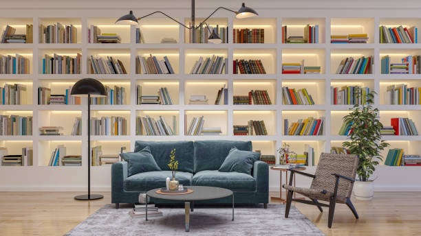 istock Large luxury modern bright interiors Living room mockup illustration 3D rendering image 2155133613