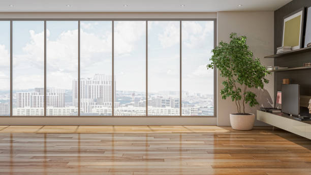 istock Large luxury modern bright interiors Living room mockup illustration 3D rendering image 2155133885