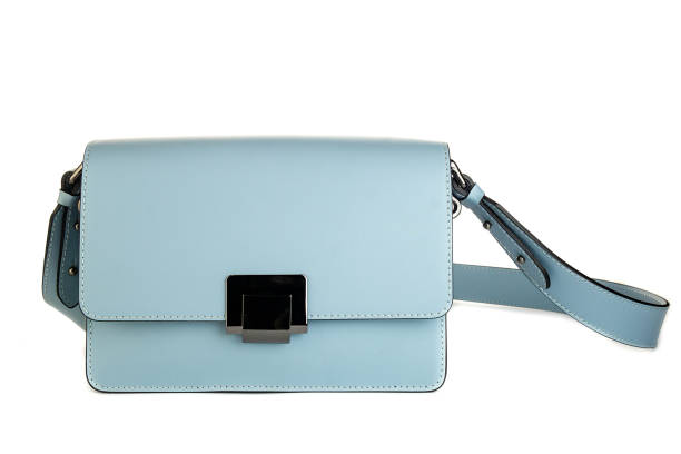 istock Blue fashion purse handbag on white background isolated 2155137089