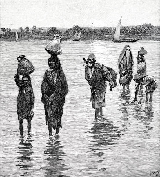 istock Cairo, the Nile, people coming to get water 2155137209